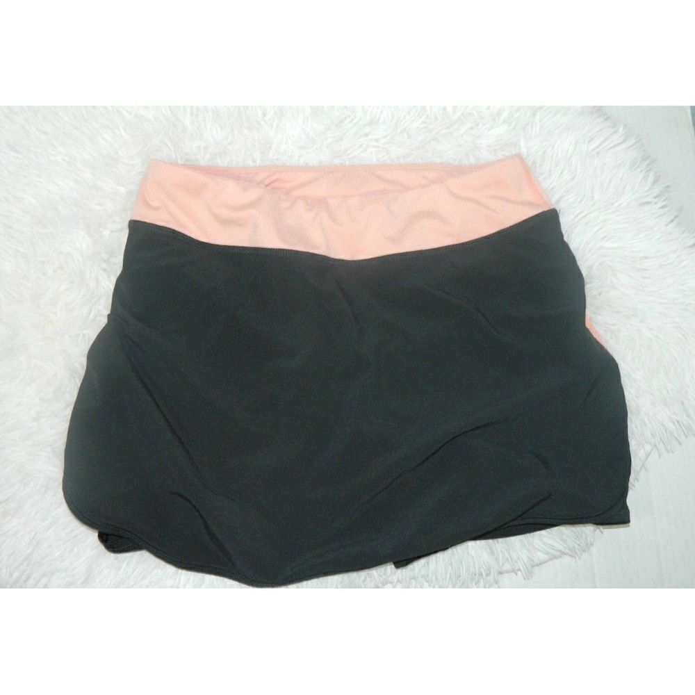 Lucy Skort Skirt Tennis Black‎ Orange Trim Stretch Shorts Size Small